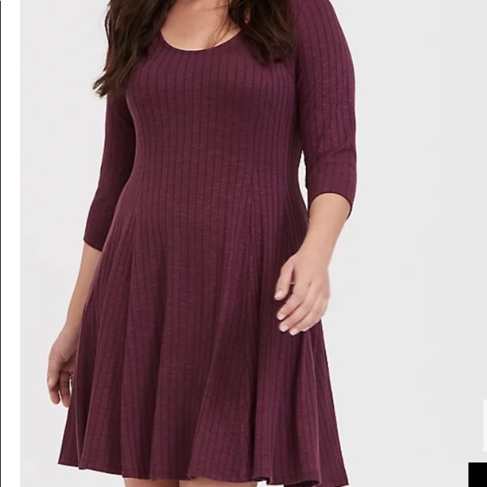 Torrid plum ribbed sweater dress 1X